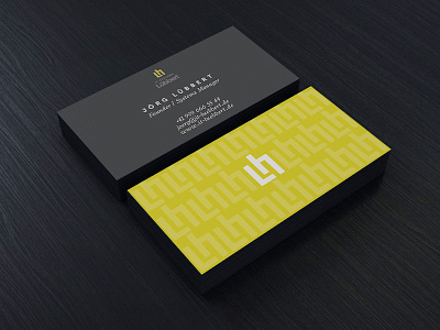 BC branding business card yellow