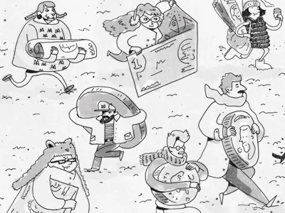 Our Money cartoon illustration sketch