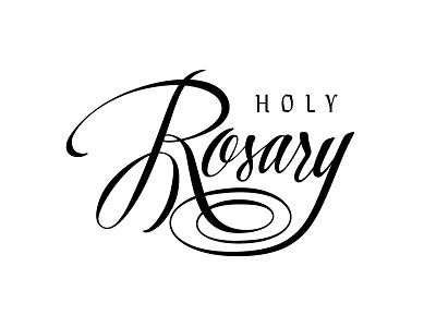 Holy Rosary brush calligraphy catholic ink lettering script typography