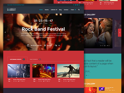 Events Theme Layout bold colorful flat ui ux wordpress