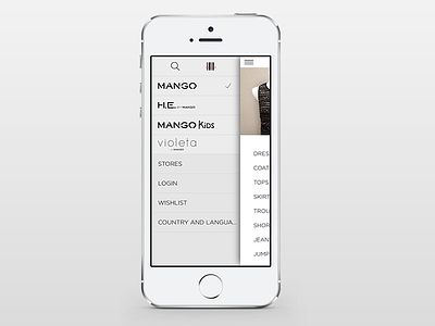 MANGO iPhone app - fast menu app commerce experience fashion interface ios ipad iphone mango ui user ux