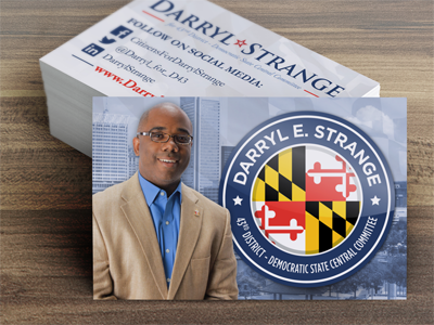 Political Campaign Flyers/Handouts baltimore campaign darryl strange democrat flag flyer logo maryland mockup political