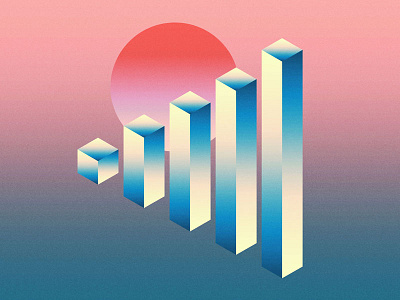 Hole in the horizon. circle geometric gradients illustration