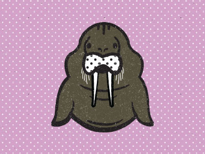 Walrus | Day 6 365animals 365series halftone illustration walrus