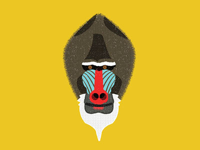 Baboon | Day 12 365animals animals baboon halfotne illustration