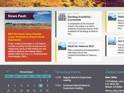 Homepage blue calendar events grey layout news orange photoshop purple turquoise