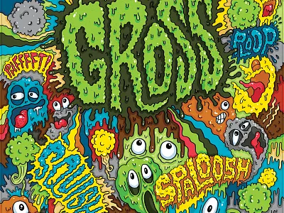 Gross farts gross illustration lettering monsters