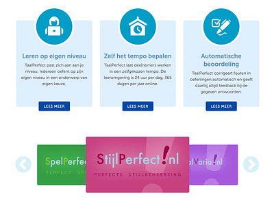 Taalperfect buttons carousel icons slider