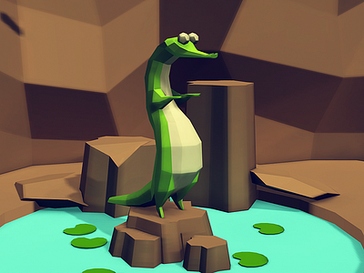 A for Alligator 3d animation app book children illustration kids low poly unity