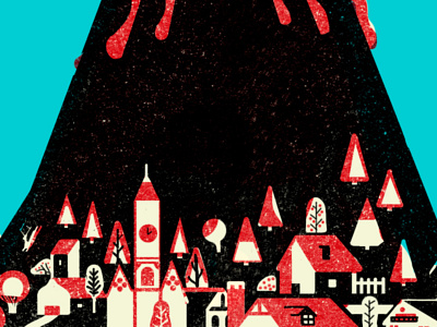 Village children color editorial geometry handmade illustration texture