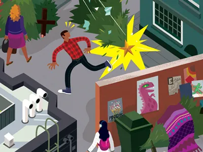 A Journey Away From Christmas christmas christmas tree editorial illustration illustration san francisco