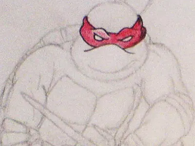 Raphael of the Turtles: Sketch colour drawing ninja pen pencil raphael red sketch turtles