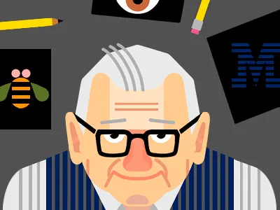 Paul Rand andrey smirny bee eye flat ibm illustration look at me m man old paul rand portrait