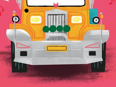 Jeepney Front book color illustration jeepney philippines textures truck