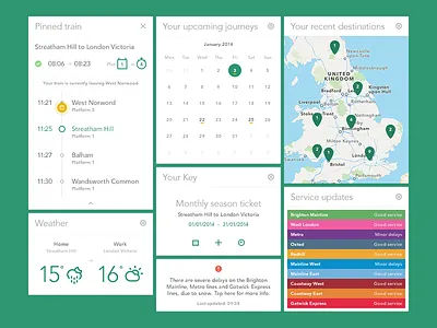 On Track - Future widgets calendar dashboard ios 7 iphone journey planner live map trains weather widgets