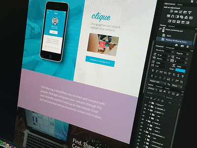 Clique app branding flat flat design focus lab icons iphone app website