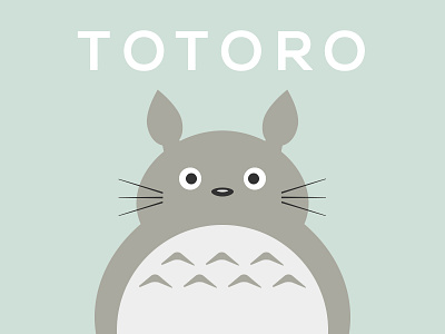 TOTORO flat ghibli illustration miyazaki my neighbor totoro studio ghibli totoro vector となりのトトロ