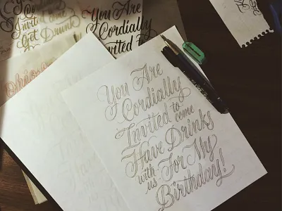 Invite Sketch hand lettering invitation lettering script sketch tombow