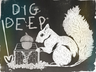 Kingdom drawing grunge illustrator nut photoshop poster squirrel type typography