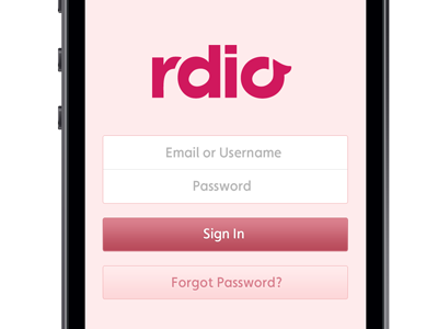 rdio feminine pink rdio user interface