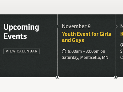 Upcoming Events calendar timeline