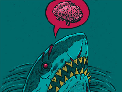 The Zombie Shark brain horror macabre shark teeth undead zombie