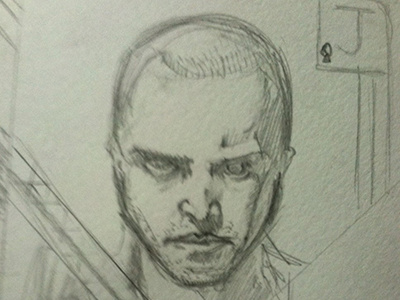 Pinkman anatomy breaking bad close up comic comic book drawing face hatching pencil