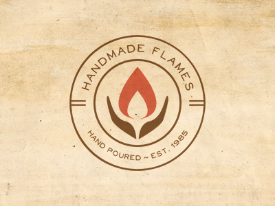 Handmade Flames candle candle company fire flame flames handmade hands logo