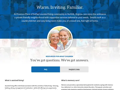 Landing V3 landing page retirement community senior living ui web design