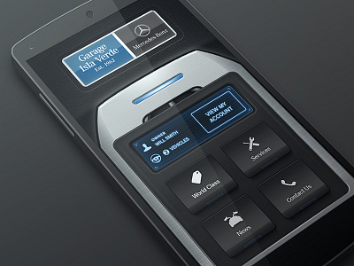 GIV App Dashboard app buttons car dashboard menu mercedes mercedes benz mobile owner ui ux