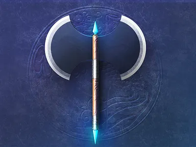 For fun ax bule gem icon light material metal pattern war