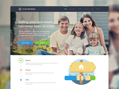 NT BE TARPININKU Landing Page deiv family landing real estate services steps web