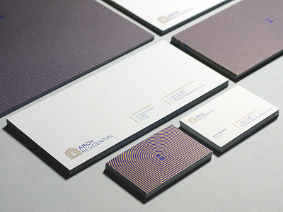 Arch Residential logo and stationery design brand identity branding corporate identity design identity logo metal pantone pattern print stationery visual identity