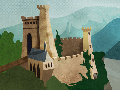On The Rhine! bridge castle dungeon medieval mountains renaissance rhine steeple texture trees