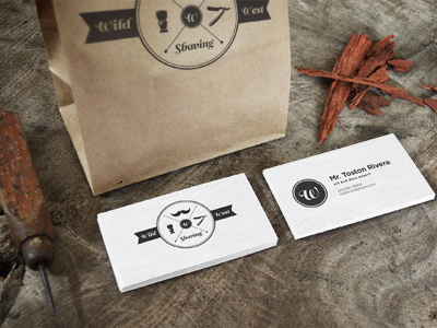 Wild West Shaving Businesscard branding busines card hipster retro vintage