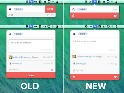 Infinit - New Send View infinit mac app ui