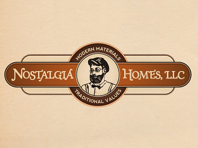 Nostalgia Homes, LLC Logo hand typography illustration logo