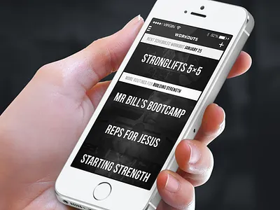 Reps for Jesus app black and white contrast fitness health ios iphone menu select workout