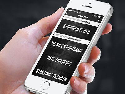 Reps for Jesus app black and white contrast fitness health ios iphone menu select workout