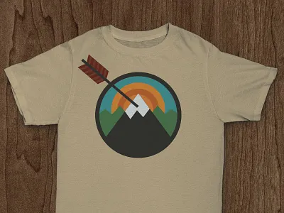 Shirt arrow circle clothing indie logo mountain outdoor peak shirt target vector