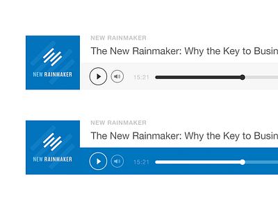 Podcast Player blue flat player podcast white