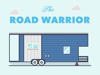 The Road Warrior building home house illustration line art rv skyline