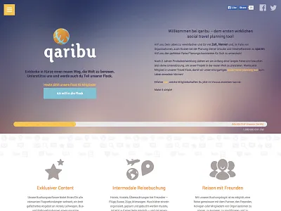 Landing bar colorful icons landing qaribu web