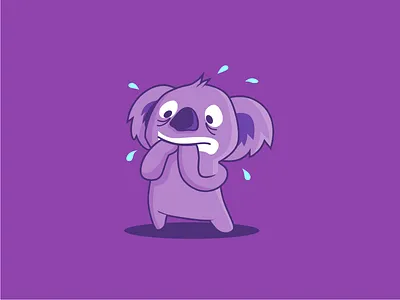 OMG !!! What is that ?! character cute fun funny koala mascot scare shocked sticker sweat