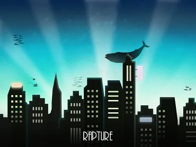 Rapture bioshock games gradient illustrator ilustration infinite minimalism photoshop rapture sea vector video