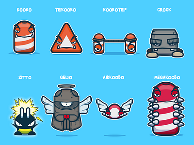 Run Kaiju game characters character design game design illustration kaiju