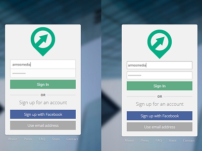 Dare To Compare - Sign In Dialog blurry compare comparison dialog emerald green login minimal simplistic