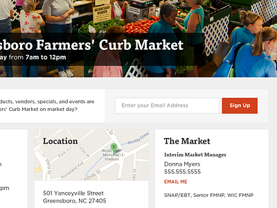 Farmers Market button design farm form map ui ux web website