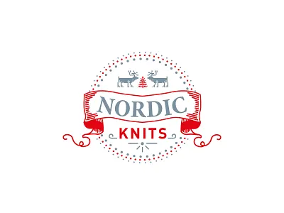 Nordic Knits - Team Badge badge christmas illustration knit lines logo nordic knits team wacky woolies