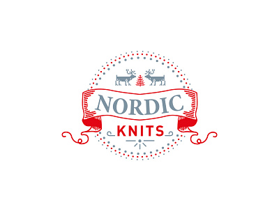 Nordic Knits - Team Badge badge christmas illustration knit lines logo nordic knits team wacky woolies